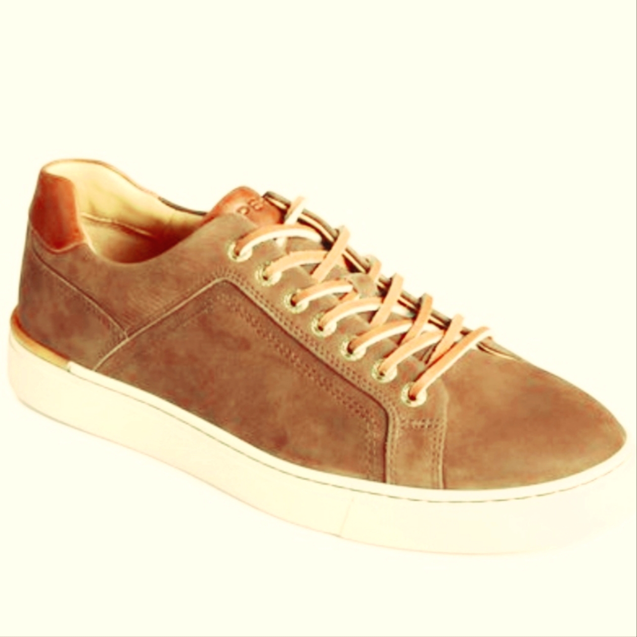 Sperry Topsider Leather Mustard Camel Tan Mens Size 13 Leather Laces Euc